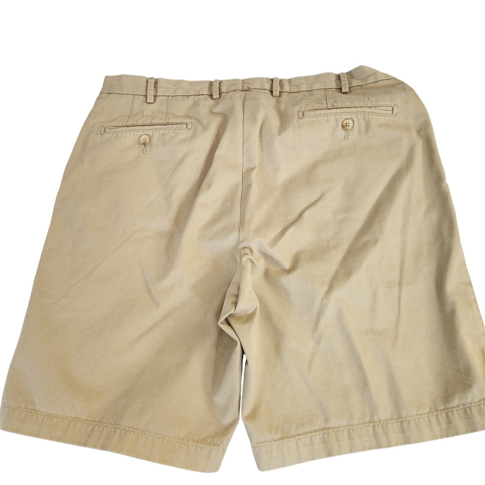 Peter Millar Mens‎ Khaki Flat Front Chino Shorts Size 36 Beige 100% Pima Cotton